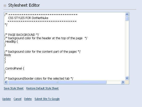 Stylesheet Editor